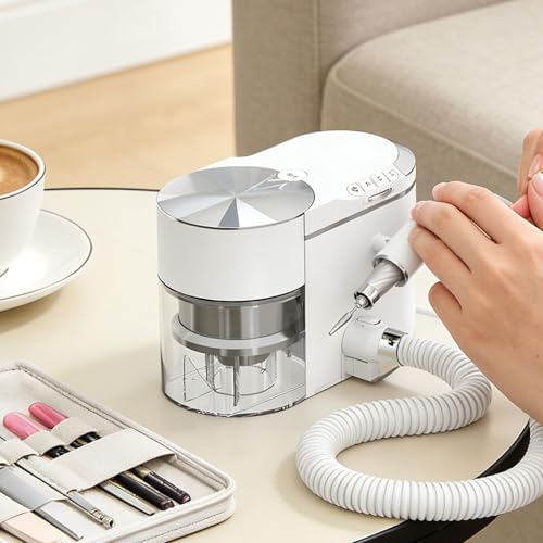 DowPie - Collecteur de poussière 2 en 1 et perceuse à ongles électrique, polisseuse à ongles sans brosse avec 30 000 tr/min et faible bruit ≤ 68 dB pour usage domestique et commercial