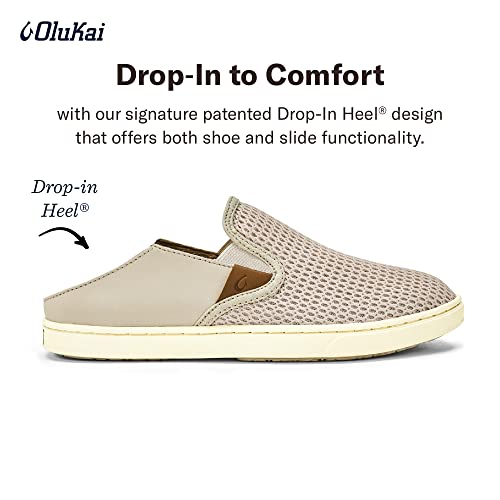 Olukai Pehuea Women's Slip On Sneakers, Casual Everyday Shoes, Drop-In Heel & Breathable Mesh, Lightweight & All-Day Comfort, Tapa/Tapa, 8.5 #TOP3