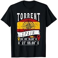 Torrent España Bandera GPS Coordenadas De Torrent Camiseta