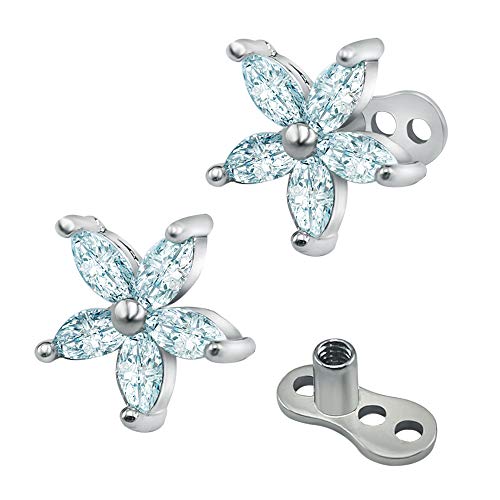 14g Shambhala Ball Dermal Anchor Tops and Base Surgical Steel Internally Threaded Screw Microdermals Piercings