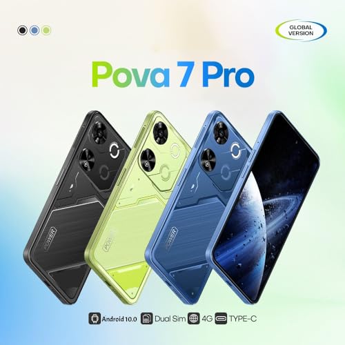 PrzSay Pova7Pro 4G Smartphone with 6.6 inch HD+ Screen, 3GB RAM+32GB ROM,4G Dual SIM,Android 10.0,WiFi,Bluetooth,FM,GPS,Face Unlocked Mobile Phone (Black)