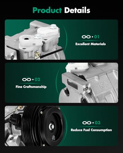 Image of SCITOO AC Compressor for Suzuki for Aerio 2.0L 2002-2003 | Fast Cooling, Ultra Low Noise (≤72 dB)Air Conditioner Compressor with Clutch, Easy Installation, 9520065DE0