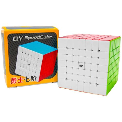 Image of QiYi Warrior 7x7 Speed Cube | Lightweight 134.5g and Compact 62.5mm Design | Stickerless Frosted Finish, Anti-Stick Grooves and High Stability 7x7x7 Puzzle