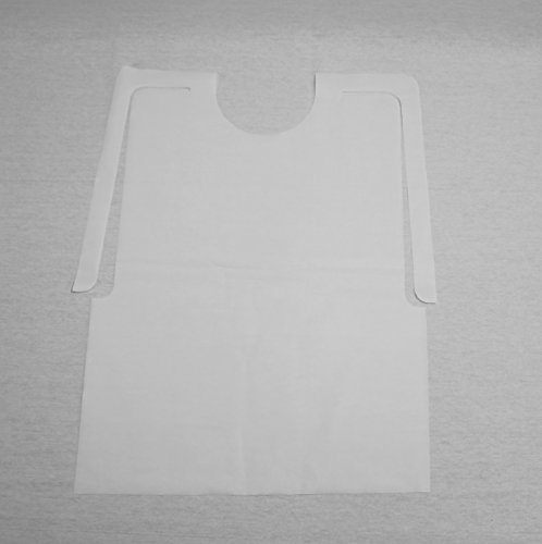 100 Pack Disposable Plastic Adult Bibs #TOP2