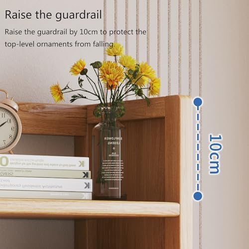 Wooden Desk Hutch with Drawer - Two-Layer Desktop Bookshelf for Home Office & College Dorm - Stylish Storage Rack & Organizer for Desktops and Countertops