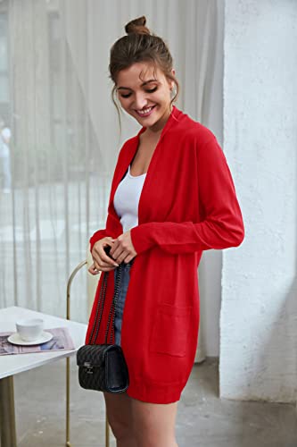 Image of GRACE KARIN Long Cardigan for Women Lightweight Open Front with Pockets | Oversized Cardigan Sweaters for Women, Soft Knit, Casual Fall Clothes, Layering Piece for Fall, Winter & Office Wear
