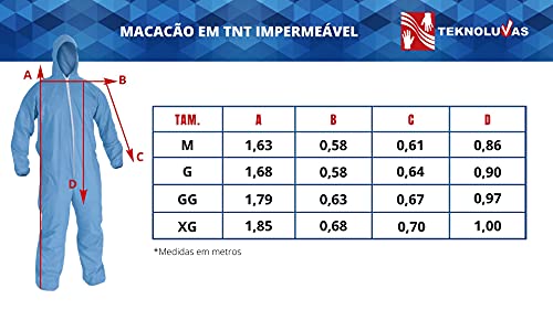 Macacão de Segurança em TNT Respirável para Pintura e Riscos Químicos - Teknoluvas
