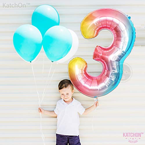 Image of KatchOn Rainbow Number 3 Balloon 40 Inch