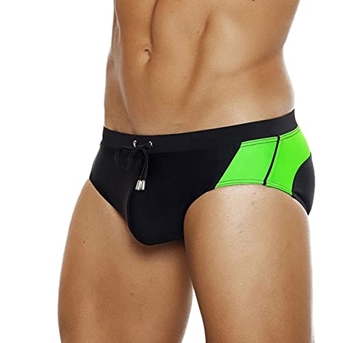 Raopuzi Bañador Hombre Slip Bañadores Natacion Slips con Protrector Acolchado Traje de Baño de Natación Triángulo de Secado Rápido con Cordón Ajustable Swimming Calzoncillos para Hombres para Piscina