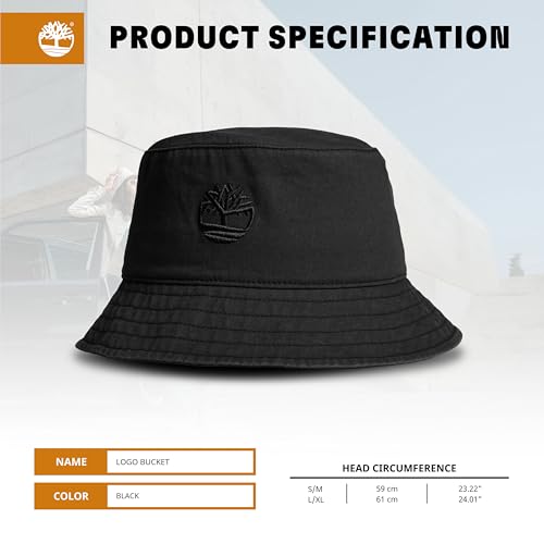 Image of Timberland Mens Bucket Hat, Cotton Twill, Soft Brushed Finish, Packable Sun Hat