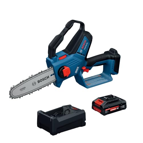 Image of BOSCH GKE18V-20N14X 18V Cordless Pruning Saw, 8-Inch Bar for Limbing, High-Speed Brushless Motor, Advanced Safety Features for Yard Work (Includes: 4.0Ah Battery and Charger)