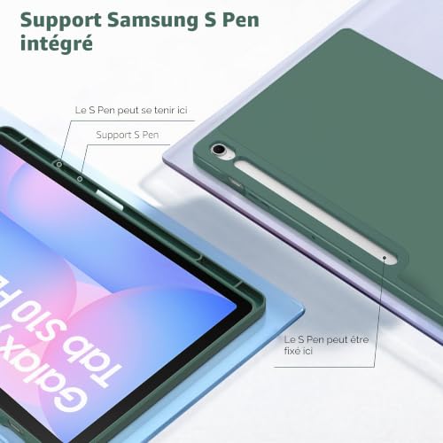 Étui Samsung Galaxy Tab S10 FE+ anti-rayures protège-stylet TPU - 5