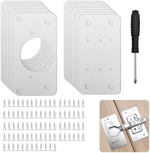 Yaocom 10 Pcs Cabinet Hinge Repair Plate Stainless Steel Hinge Repair - View #6