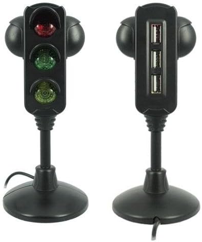 Desktop Traffic Light USB Hub 3 USB 2.0 Ports Lights Powered by USB