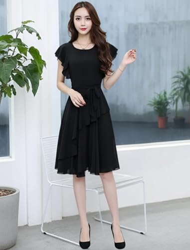 Image of GG Fashion Women's Fit and Double Flare Knee Length Dress