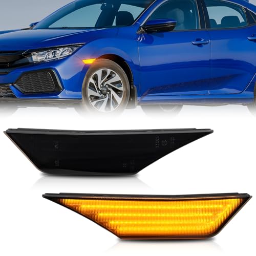 OZ-LAMPE Clignotant latéraux LED Pour Honda Civic 10GEN 2016-2019, Feux de Répétition Latéraux avec Canbus, Sans Erreur, 2 Pièces