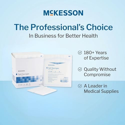 McKesson Split Sponges, 6-Ply Sterile, 4 x 4 in, 50 ct - image 8