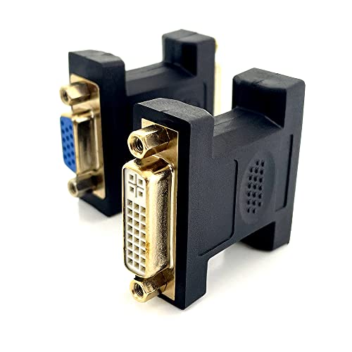 VMOJO Adattatore VGA a DVI-I 15pin VGA a DVI-I 24+5 femmina per PC, laptop, monitor e proiettore
