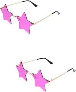 2 Pares De Óculos De Sol De Festa Óculos De Sol Grossos Para Adultos Óculos De Sol Estrela Óculos De Sol Para Crianças Vestir Óculos Adereços Estrelas Óculos De Sol Sem Aro De
