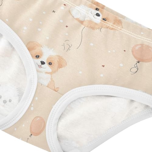 Wusikd Cute Dogs Flowers Girls' Underwear Cotton Green Girls Briefs Soft Toddler Underwear 2T4