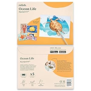 Relish Aquapaint ‘Ocean Life’ Pack van 5 Designs herbruikbare waterverf voor Alzheimer’s/Dementia