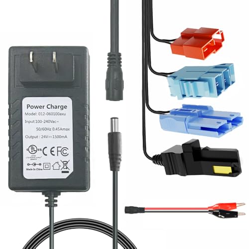 JRRXM 12Volt & 24Volt Universal Charger for Batty Powered Kid's Ride on Toys Car, Best Choice 12V&24V Adapter Charger for Power Wheels Electric Vehicle.LED Lights,Peg-Perego,Fisher-Price (24Volt)