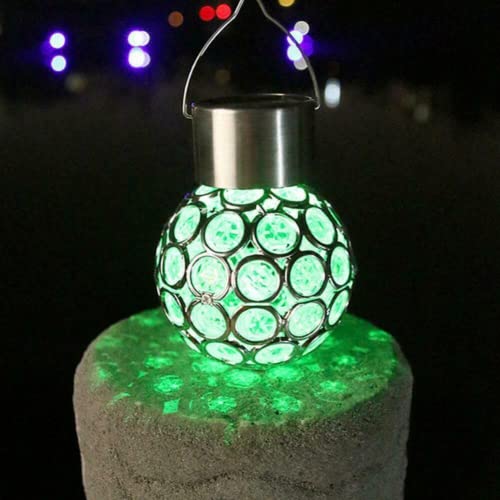 Solar Light Led Lantern Outdoor Waterproof Hollow Small Light Chandelier Path Light (Multi-Color) #TOP4