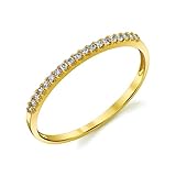 10k Yellow or White or Rose Gold Lightweight Dainty CZ Wedding Stackable Band
