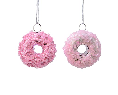 Kaemingk Julgransdekoration plast 4 cm x 1 styck, sorterade munkar, mini julkulor, mat, rosa, rosa