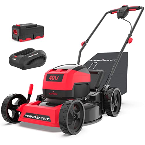PowerSmart 40V MAX Cordless Lawn Mower Battery Powered with Bag, 17 Inch 3-in-1 with 4.0Ah Lithium-ion Battery and Charger (PS76418AP)