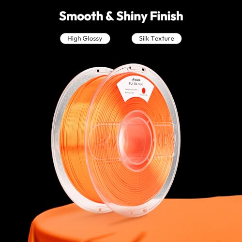 Image of AMOLEN Silk PLA Filament Orange, 1.75mm Pla Filament + /-0.02mm 3D Printer Filament for 3D Printing 1kg(2.2lbs) Spool Compatible with Most FDM Printer