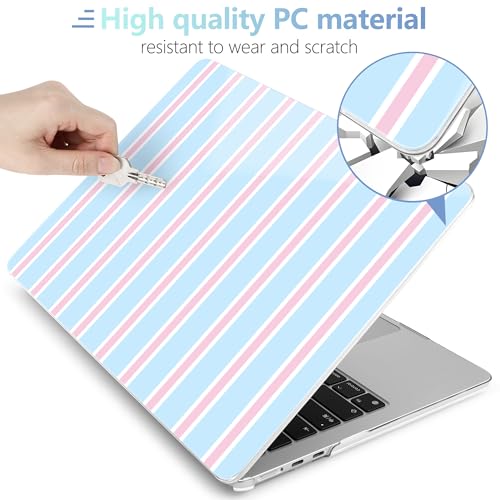 Funda MacBook Air 15 M5 M4 M3 M2 protectora rayas rosas y azules 4