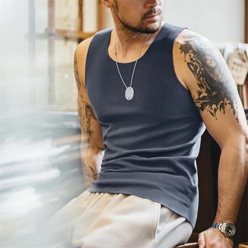 Camiseta sin mangas interior hombre con forro polar suave y chaleco casual sin costuras elástico 6