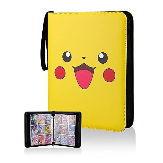 Trading Card Binder 900 Pockets, Othran Card Binder Compatible with Pokemon, Portable Card Collector Album 9-Pocket Collection Binder with Sleeves for Boys and Girls (Yellow)