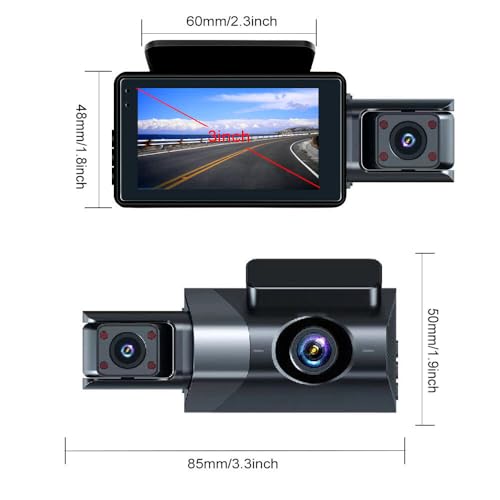 Dash Cam Front and Rear, 1080P Dual Dash Camera, WiFi & App Control, IR Night Vision, 170° Wide Angle, G-Sensor, Parking Mode, 24/7 Loop Recording, 64GB Micro SD Card Included – Black by Newferro - Image 7