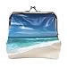Produktbild Fashion Damen Geldbörse Strand Seawave Sonnenschein Weiß Wolke und Blauer Himmel Vintage Beutel Kiss-Lock Mini Geldbörse Portemonnaie