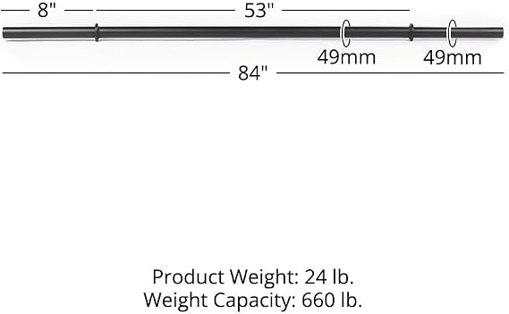 Titan Fitness Axle Barbell, Fat Grip Strength Training, Olympic Bar, Powder-Coated Steel