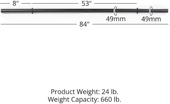 Titan Fitness Axle Barbell, Fat Grip Strength Training, Olympic Bar, Powder-Coated Steel