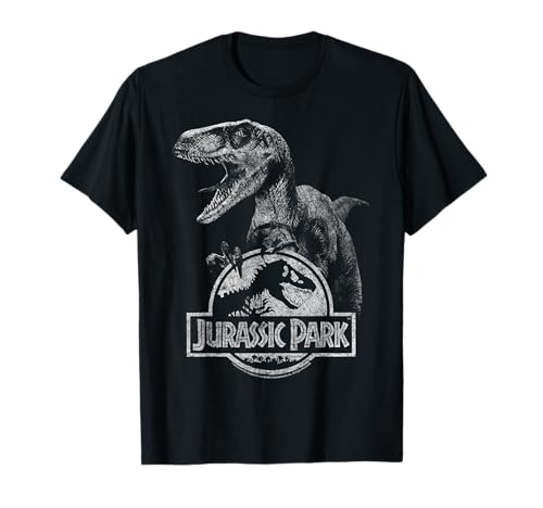 Jurassic Park Velociraptor Holding Logo T-Shirt