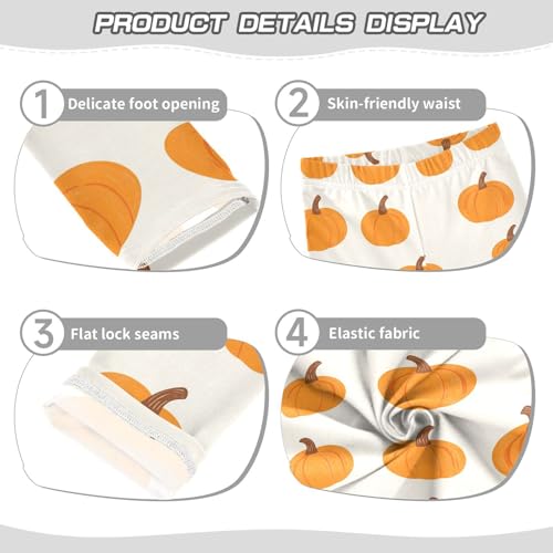 Pumpkin Girls Leggings,Workout Leggings for Girls Toddler Athletic Legging Size for 3-10T3