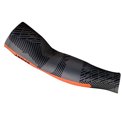 cottonlila Manga de brazo al aire libre para hombres y mujeres cubrir hasta mangas para cubrir los brazos ropa de enfriamiento sol protección UV ciclismo - gris+naranja - M