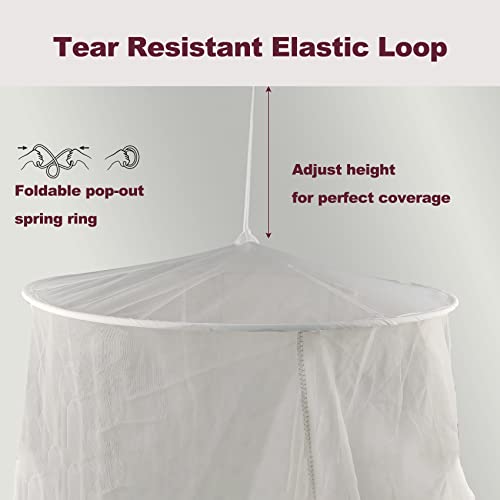 No-See-Um Mesh Square Conical Mosquito Net for Queen Even King Bed, 2 Entries Camping Screen House Grey Color Indoor & Outdoor Use