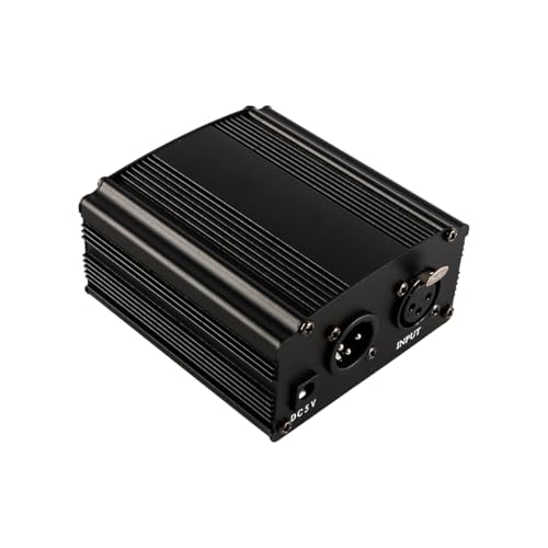 Ieron 48-V-Phantomspeisung für Kondensatormikrofone. Stabile Stromversorgung mit Anti-Noise-Technologie. Ideal für Musikaufnahmen und Audiogeräte.