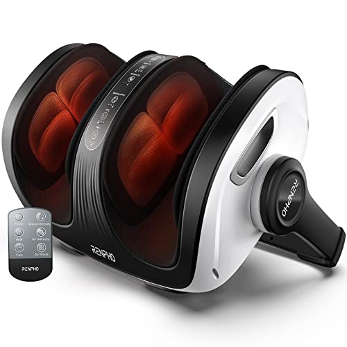 RENPHO Shiatsu Foot and Calf Massager Machine with Heat and Remote, Deep Kneading and Rolling Calf Massage, Birthday Gifts for Women Men for Home and