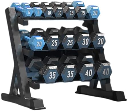 Hovoya Hantelständer Gewichte Tragfähigkeit 500kg Geeignet für Kurzhanteln & Kugelhantel Sets 96 x 48 x 91cm, 3 Regale Hantellagerung (Kurzhanteln nicht im Lieferumfang enthal）