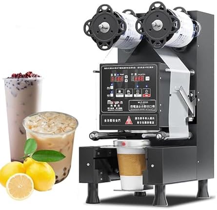 Fully Automatic Electric Cup Sealing Machine for Bubble Tea and Beverages, High-Speed 550-700 Cups per Hour with 350W Power