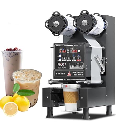 Machine De Scellage De Gobelets Électrique Entièrement Automatique pour Thé Aux Perles, Thé Au Lait, Jus, Haute Efficacité 550-700 Gobelets/Heure