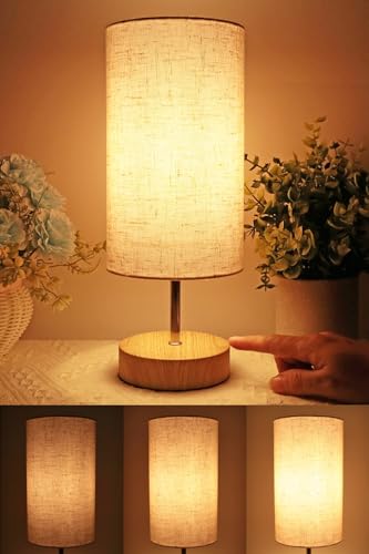 HSLighting Nachttischlampe Touch Dimmbar, 34.5cm Tischlampe mit Kabel Gl&uuml;hbirne 3 Helligkeitsstufen Einstellbar Tischleuchte f&uuml;r Weihnachten Nachttisch Schlafzimmer Wohnzimmem Lesen Geschenk