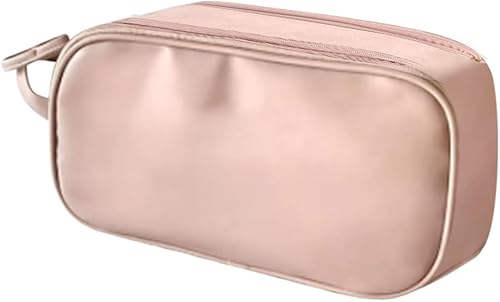 Miniatura 1 de Bolsa de almacenamiento de cosméticos de viaje de gran capacidad con cepillo de cuero para mujer de doble cara bien organizada maquillaje trabajo y