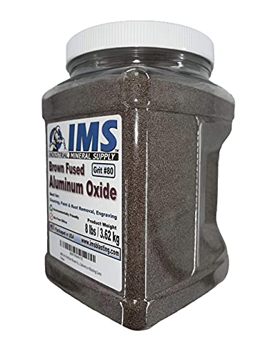 #80 Grit Premium Brown Fused Aluminum Oxide - (8 LBS or 3.62 kg) - Medium Grade High Density & Anti-Skid Sand Blast Abrasive Media for Blasting Cabinets or Blaster Guns - Thumbnail 3